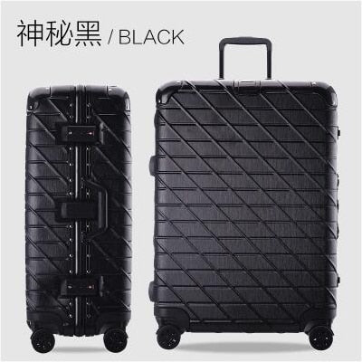 Aluminum Frame Travel Luggage 20"24"29" Travel Suitcase Woman Suitcase Metal Wrap Angle Drawing