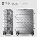 Aluminum Frame Travel Luggage 20"24"29" Travel Suitcase Woman Suitcase Metal Wrap Angle Drawing