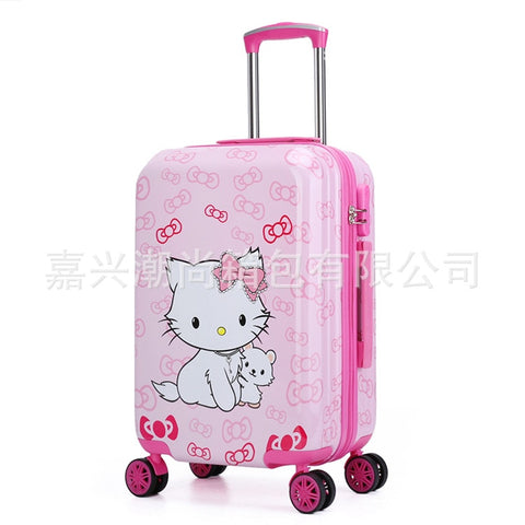 20Inch Cute Hello Kitty Girls'Luggage Children'S Rod Box  Kids Travel  Luggage Suitcase Bag With
