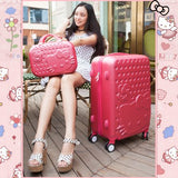 14 26Inches Abs+Pc Hardscase Hello Kitty Travel Luggage Sets On Universal Wheels,Girl Pink Mint
