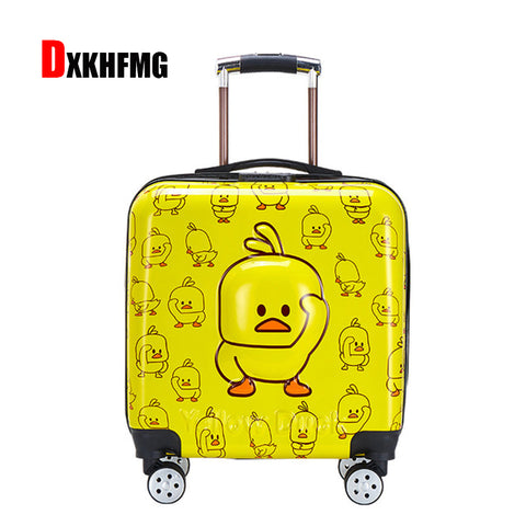 2019 New Fashion Abc Small Yellow Duck Children'S Trolley Case  Maletas De Viaje Con Ruedas Envio