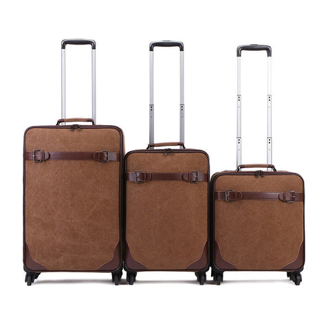 16"Canvas Universal Wheel Trolley Case,20"Boarding Password Box,Outdoor Durable 24"Luggage,Business