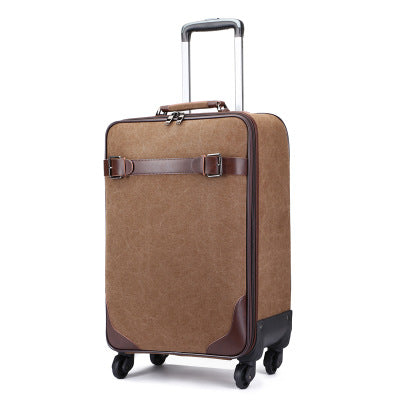 16"Canvas Universal Wheel Trolley Case,20"Boarding Password Box,Outdoor Durable 24"Luggage,Business
