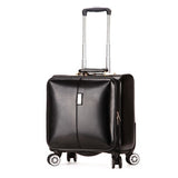 16" Inch High Quality Pu Leather Rolling Travel Luggage Suitcase Bag,Wheel Trolley Case ,Women Drag