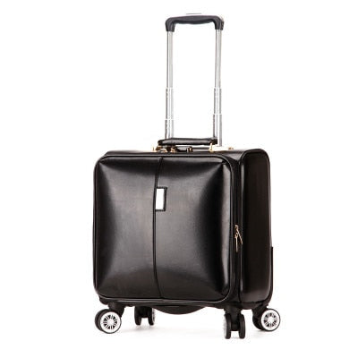 KLQDZMS 16 Inch Men's Suitcase Set Business Trolley Case PU