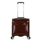 16" Inch High Quality Pu Leather Rolling Travel Luggage Suitcase Bag,Wheel Trolley Case ,Women Drag