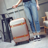 20"22"24" Inch Rolling Travel Luggage Suitcase Bag With Universal Wheel,Vintage Abs Trolley