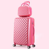 Wholesale!14 22Inches Korea Fashion Candy Color Purple Abs Hardside Case Trolley Travel Luggage Set