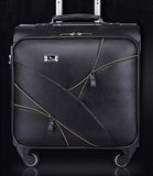 Commercial 16 Universal Wheels Trolley Luggage Married Small Leather The Box,Red/Brown/Black