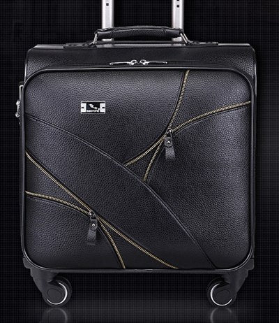 Commercial 16 Universal Wheels Trolley Luggage Married Small Leather The Box,Red/Brown/Black