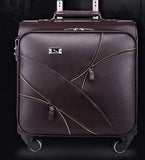 Commercial 16 Universal Wheels Trolley Luggage Married Small Leather The Box,Red/Brown/Black