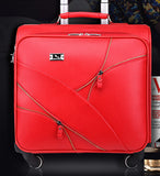 Commercial 16 Universal Wheels Trolley Luggage Married Small Leather The Box,Red/Brown/Black