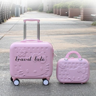 Kt Lovely, 14 Inch Size Handbag+16 Inch Rolling Luggage Spinner Brand Travel Suitcase   Suitable