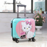 Travel Tale  Super Light The Pc Cartoon Fashion 18 Inch Sizes Rolling Luggage Spinner Brand