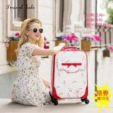 Hjx Travel Tale Fashion Lovely Cat 16/20/24 Inch100% Pu Rolling Luggage Spinner Brand Travel