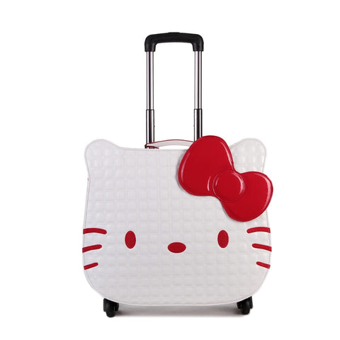 Hotsale!18Inches Pink Pu Hello Kitty Children Trolley Luggage,High Quality Cartoon Animation Lovely