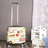 Carry On Luggage 18 Inch Spinner Cartoon Unisex Kids Luggage Wearproof Suitcases And Travel Bags