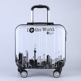 Carry On Luggage 18 Inch Spinner Cartoon Unisex Kids Luggage Wearproof Suitcases And Travel Bags