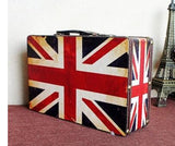 40.5*30.5*13.5Cm British Rod Rolling Luggage Suitcase Antique Wooden Box Spinner Decoration