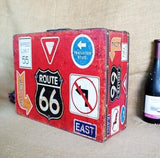 40.5*30.5*13.5Cm British Rod Rolling Luggage Suitcase Antique Wooden Box Spinner Decoration