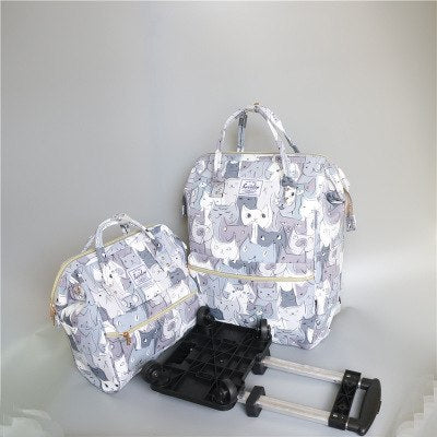 New Arrival!18Inches Canvas Travel Bag Set,Mother&Son Travel Luggage Set On Universal