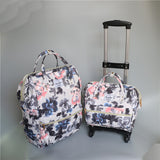 New Arrival!18Inches Canvas Travel Bag Set,Mother&Son Travel Luggage Set On Universal