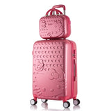 Hello Kitty Luggage Bag,Children Women Suitcase Set,Abs Cartoon Travel Box,Rolling Trolley Hardcase