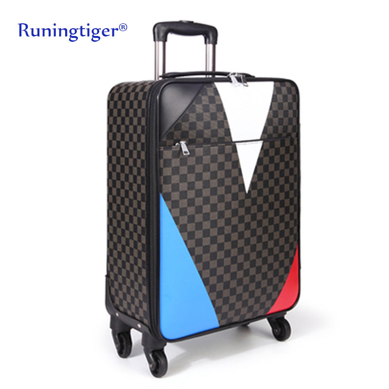 New Travel Suitcase Bag Women Trolley Case  Fashion Rolling  Luxury Brands 20" Luggage Men Pu