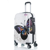 Abs Trolley Case,Women'S Cartoon Zipper Suitcase,Universal Wheel Luggage,18 Inch Boarding