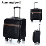 Men'S And Women'S Travel Luggage Waterproof Pu Luxury Suitcase 18Inch Leather Travel Case Pulley