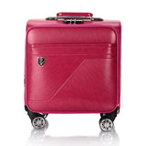 Men'S And Women'S Travel Luggage Waterproof Pu Luxury Suitcase 18Inch Leather Travel Case Pulley