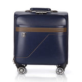 Men'S And Women'S Travel Luggage Waterproof Pu Luxury Suitcase 18Inch Leather Travel Case Pulley