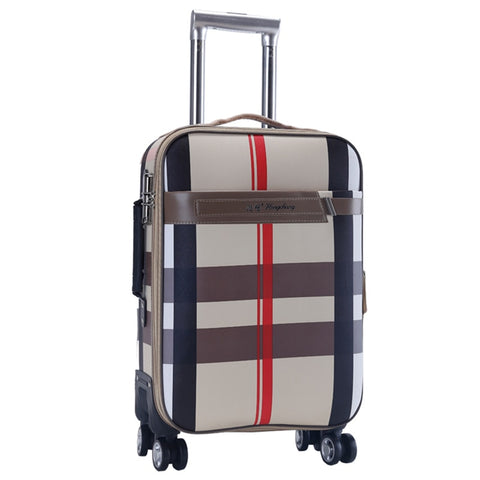 Pu Trolley Case,Universal Wheel Suitcase,Oxford Password Box,Large Capacity Valise,20"Boarding