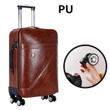 Pu Trolley Case,Universal Wheel Suitcase,Oxford Password Box,Large Capacity Valise,20"Boarding