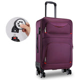 Pu Trolley Case,Universal Wheel Suitcase,Oxford Password Box,Large Capacity Valise,20"Boarding