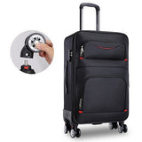 Pu Trolley Case,Universal Wheel Suitcase,Oxford Password Box,Large Capacity Valise,20"Boarding