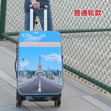 Pu Trolley Case,Universal Wheel Suitcase,Oxford Password Box,Large Capacity Valise,20"Boarding