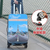Pu Trolley Case,Universal Wheel Suitcase,Oxford Password Box,Large Capacity Valise,20"Boarding