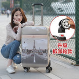 Pu Trolley Case,Universal Wheel Suitcase,Oxford Password Box,Large Capacity Valise,20"Boarding