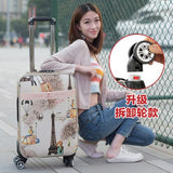 Pu Trolley Case,Universal Wheel Suitcase,Oxford Password Box,Large Capacity Valise,20"Boarding