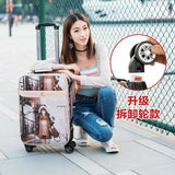Pu Trolley Case,Universal Wheel Suitcase,Oxford Password Box,Large Capacity Valise,20"Boarding