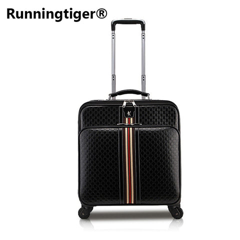 Rolling Luggage,Women Bag With Wheel,Pu Leather Commercial Suitcase,Men Soft Shell Travel Box