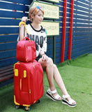 New Arrival! Surbana Picture Box Luggage Female Universal Wheels Trolley Luggage Travel Bag
