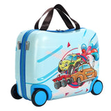 Kids Luggage Spinner Unisex Suitcase Multifunction Sitting Travel Luggage Set Cartoon Carry On