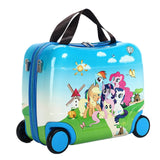 Kids Luggage Spinner Unisex Suitcase Multifunction Sitting Travel Luggage Set Cartoon Carry On