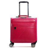Fashion Trolley Case,Business Boarding Box,Universal Wheel 16 Inch Luggage Bag,Pu Valise,Silent