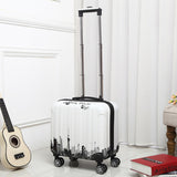 18-Inch Mirror Boarding Luggage, Cartoon Trolleycase ,Abs+Pcfemale Box ,Universal Wheel Small