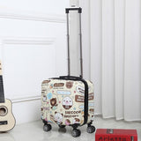 18-Inch Mirror Boarding Luggage, Cartoon Trolleycase ,Abs+Pcfemale Box ,Universal Wheel Small