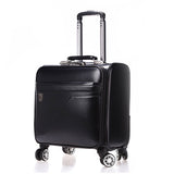 Fashion Trolley Case,Business Boarding Box,Universal Wheel 16 Inch Luggage Bag,Pu Valise,Silent