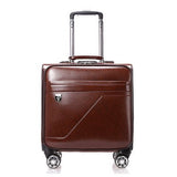 Fashion Trolley Case,Business Boarding Box,Universal Wheel 16 Inch Luggage Bag,Pu Valise,Silent